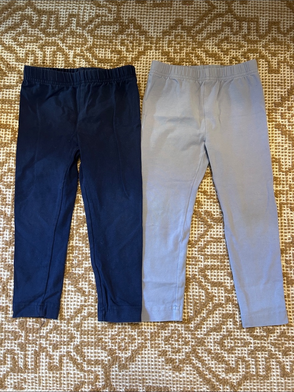 Hanna Andersson Kids Stretch Leggings - Navy & Light Blue - Size 3T